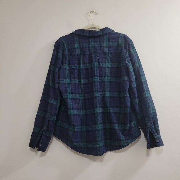 L.L. Bean green blue plaid shacket shirt jacket MP - Picture 2 of 4